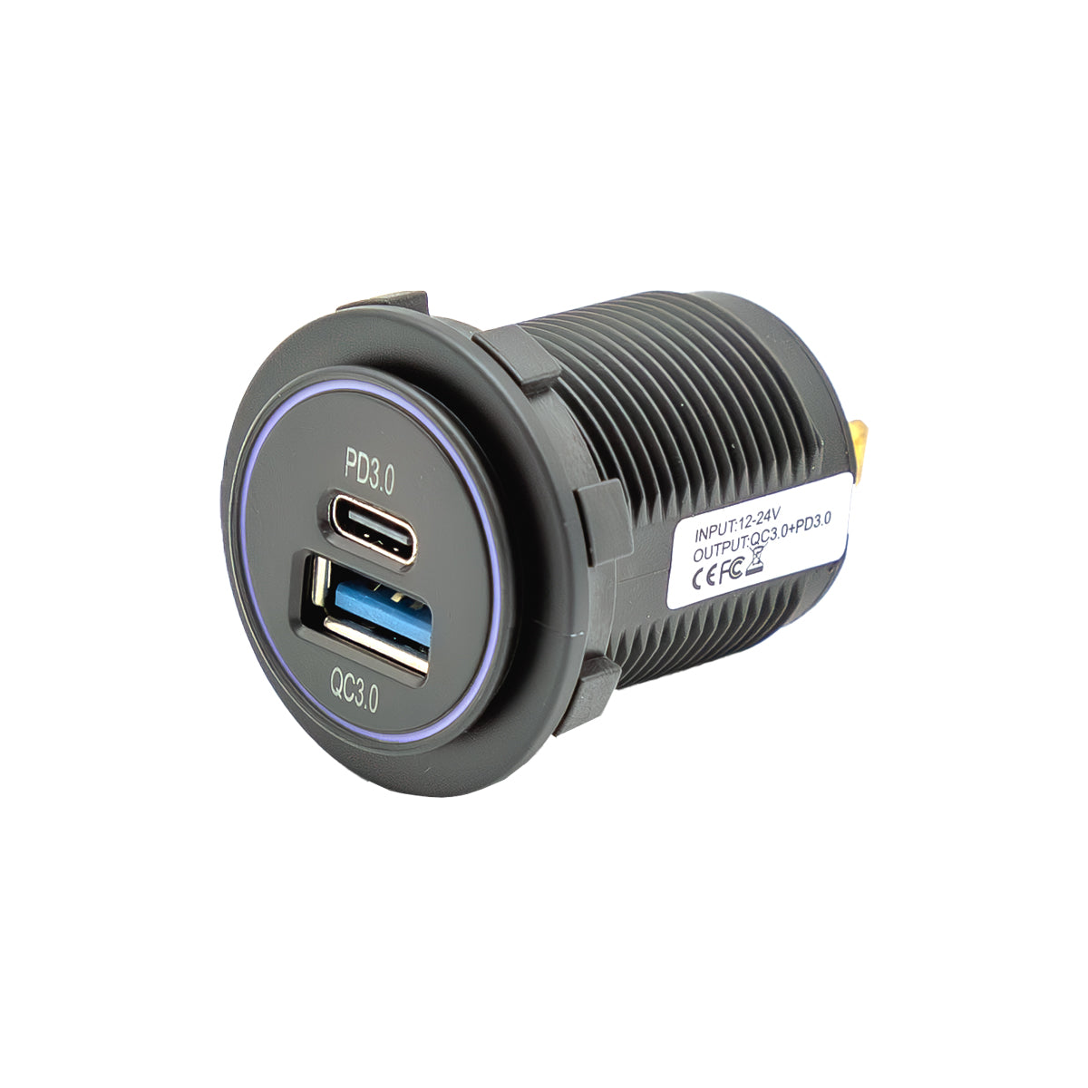 Su Geçirmez Kapaklı 12-24V QC3.0 + PD3.0 Tekne Karavan Şarj Soketi