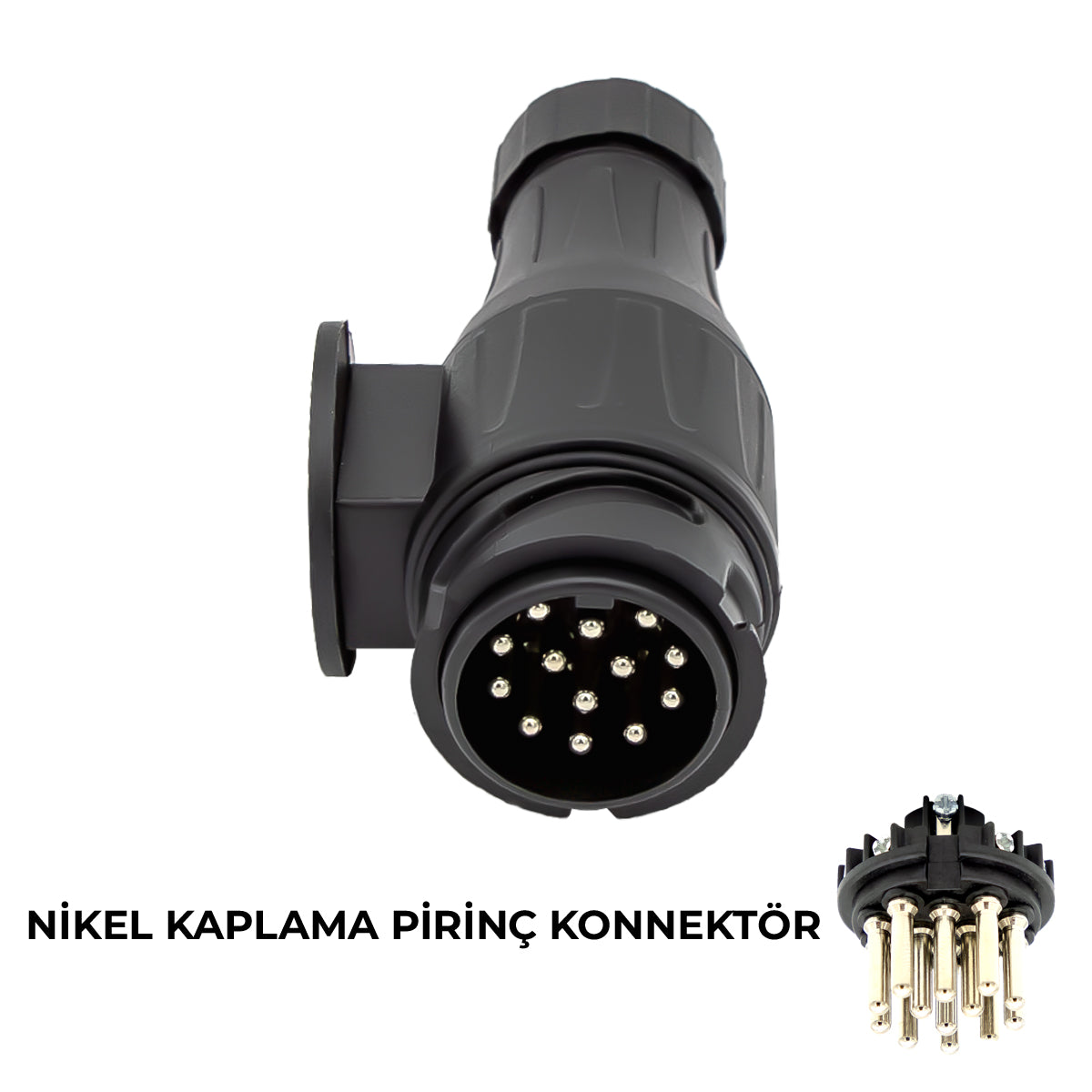 Universal Traktör Karavan Römork Fişi 13 Pin Uzun Tip 12V Vidalı (13 Yollu Römork Fişi) Referans OE: 005112.00, 8JA 005 951-041