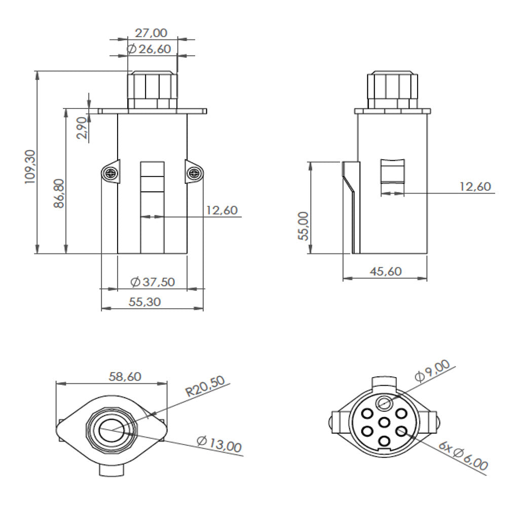 Römork Fişi ve Soketi Metal (N Tip) Set Ürün - 7 Pin